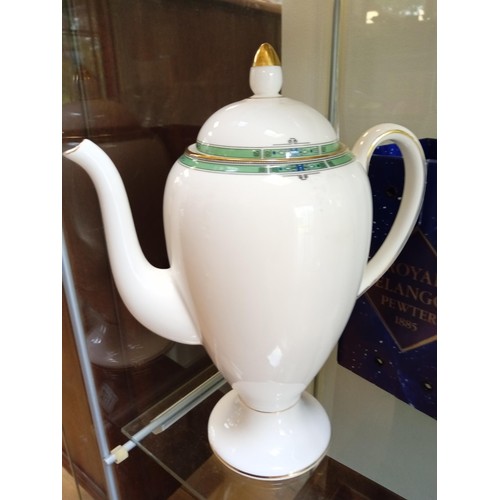 148 - Pewter wine funnel and coffee pot by wedgewood Jade