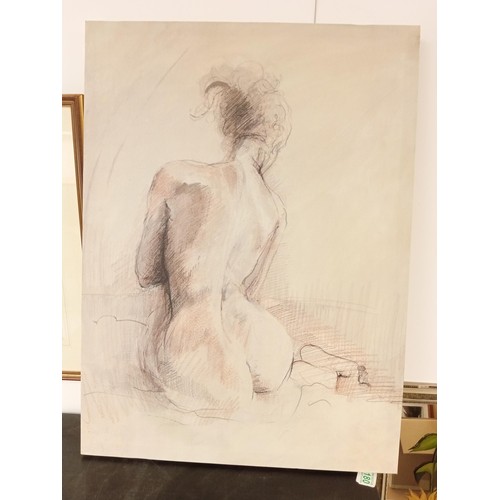 180 - Canvas of lady kneeling  life study