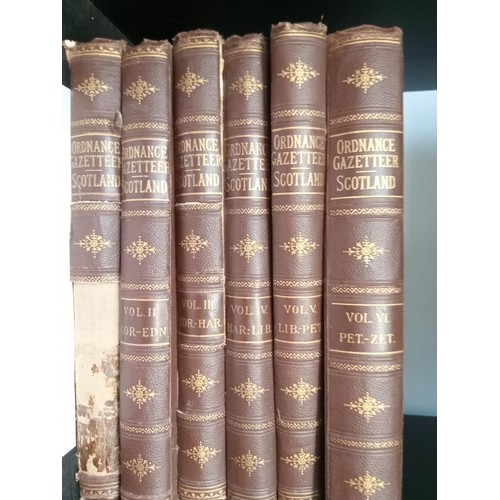 183 - Ordnance Gazetteer of Scotland, six volume set.  Edited by Groome, published by Jack in 1885.  Brown... 