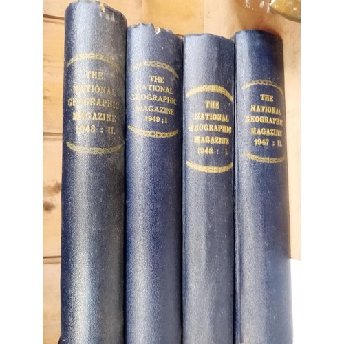 233 - National Geographic Magazine Eight volumes,  bound in blue cloth, hardback 1946 - 1949