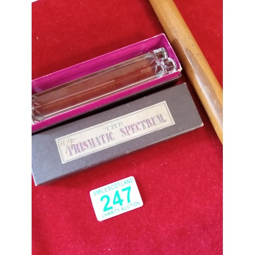 247 - vintage straight ruler and knife rests