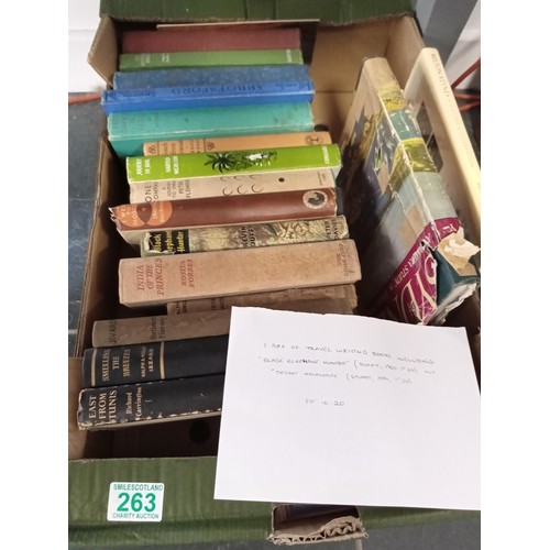 263 - One box of travel writing books including;
