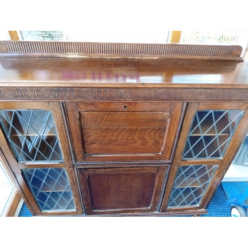 282 - upcycle leaded glass desk unit