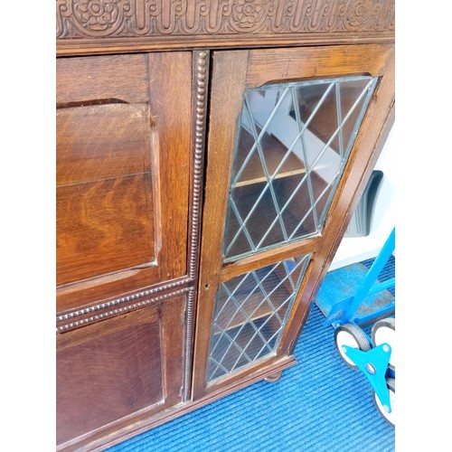 282 - upcycle leaded glass desk unit