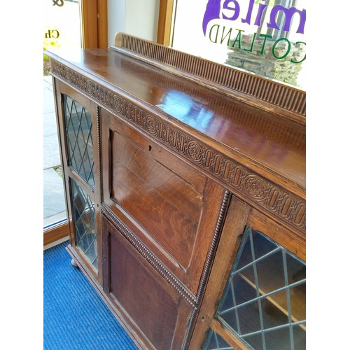 282 - upcycle leaded glass desk unit