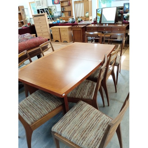 287 - Modern Skovby extendable dining table with 8 vintage Danish designed style chairs