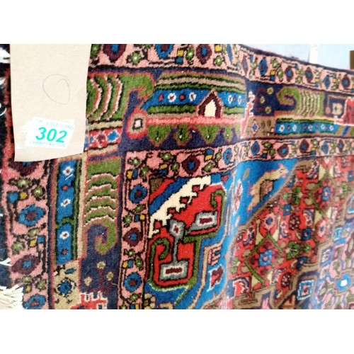 302 - ethnic woollen rug  156cmx103cm approx