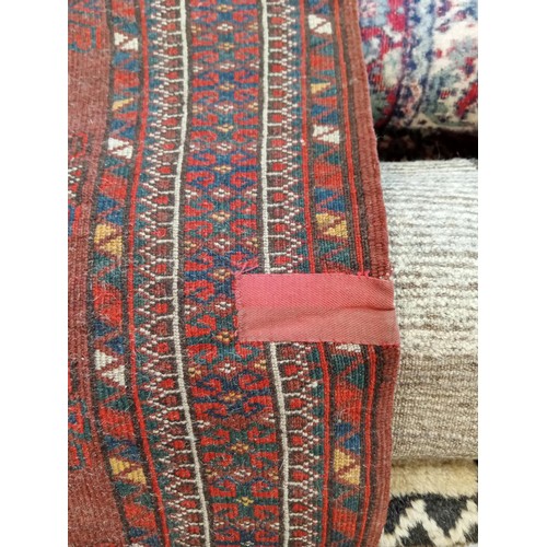 294 - ethnic rug with wear to the edge 212 x 100 approx