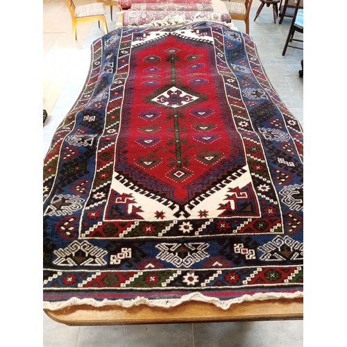 296 - ethnic wool rug 242x 138 cm approx