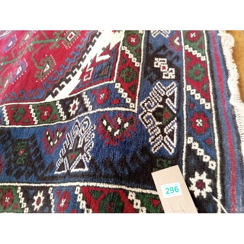 296 - ethnic wool rug 242x 138 cm approx