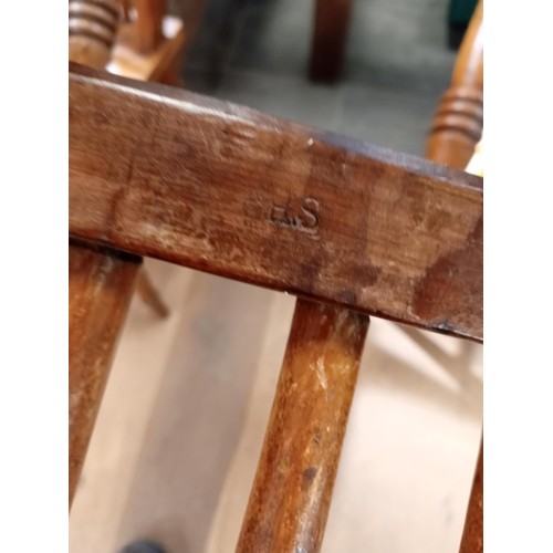 316 - Pair of Masonic Lodge marked wooden chairs