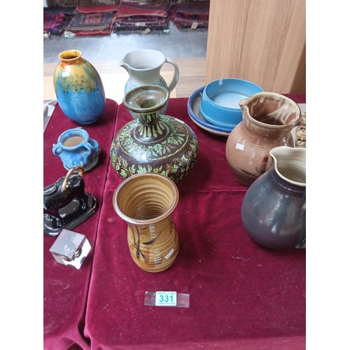 331 - good selection of pottery jugs etc