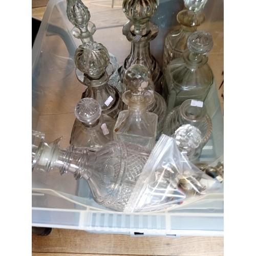 342 - box lot of decanters etc