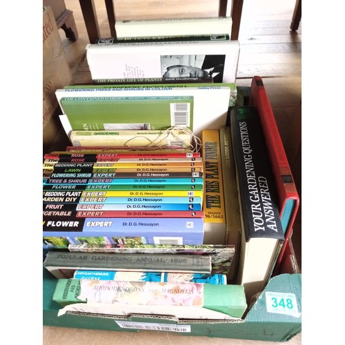 348 - Horticulture: One box of books on gardening, including 