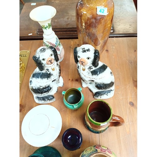 361 - Pair of wally dogs glasses vases etc