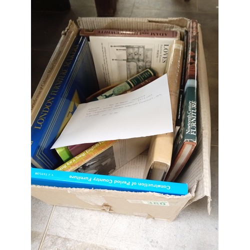 380 - Furniture: One box of books, including; 