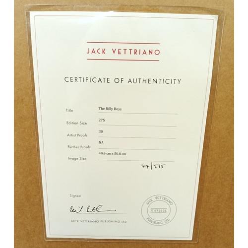 205 - Jack Vettriano The Billy Boys signed limited edition 44/275 with COA and framed Brand new never hung