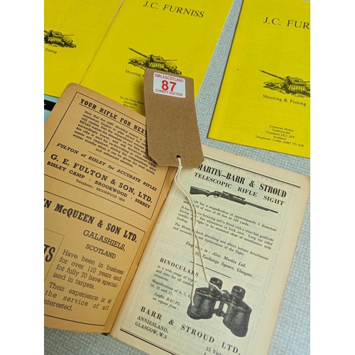 87 - Hunting and Shooting Ephemera: National Rifle Association Bisley Meeting, 1957 price list; 3 x J. C.... 