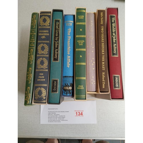 134 - Folio Society .. a lot with 8 books to inc The memoires of Sir James Melville of Halhill. Fullers Wo... 