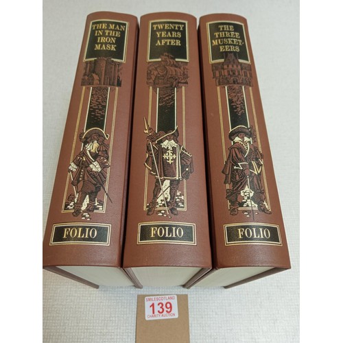 139 - Folio Society Alexander Dumas 3 vols. No case