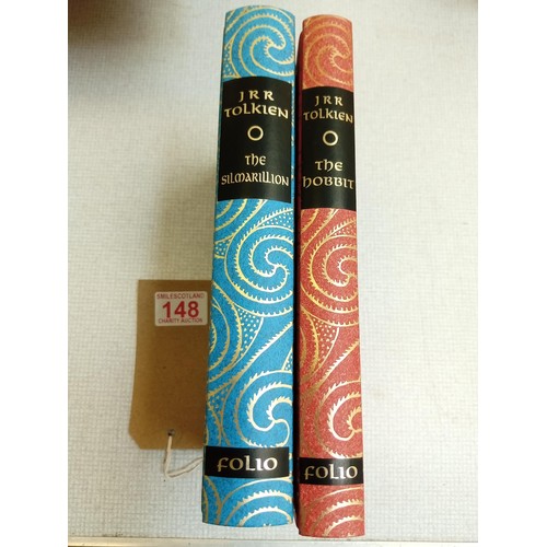 148 - Folio Society 'The Hobbit' & 'The Silmarillion' J.R.R. Tolkien 2 vols, no case