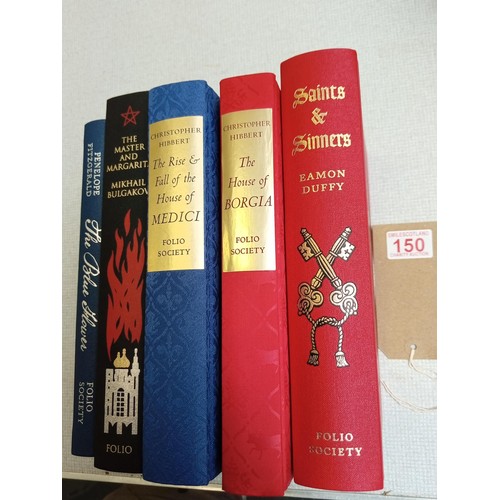 150 - Folio Society 5 books: 'Saints and Sinners' Eamon Duffy no case; Blue Flower no case; Master & Marga... 