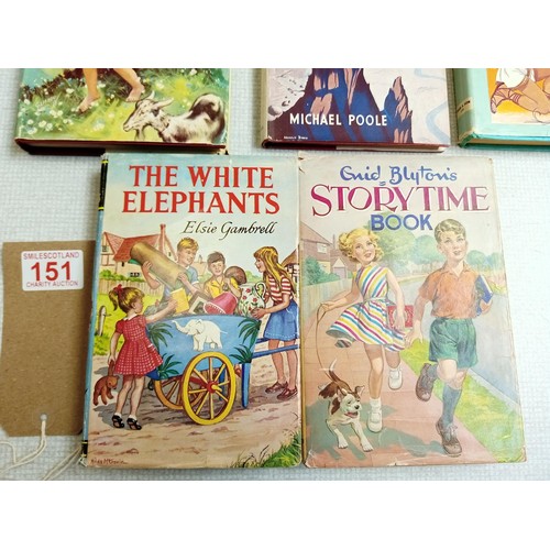 151 - 14x vintage children's books with original dust covers, see photos incl. Enid Blyton, Emily Bronte a... 