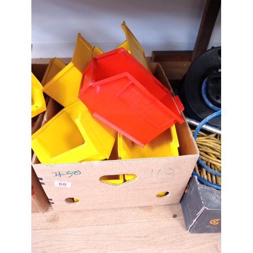 68 - A box of storage bins