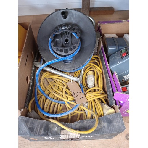 69 - A box of electrical items etc