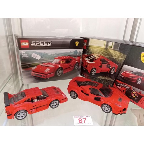 87 - 2 lego speed champions Ferraris