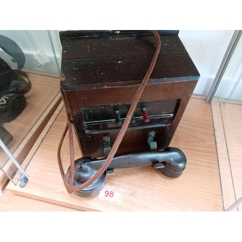 98 - Vintage telephone with operators box