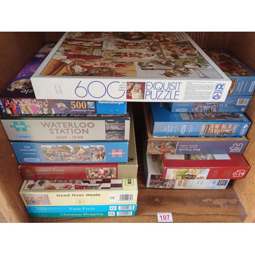 107 - A good selection of jigsaw puzzles