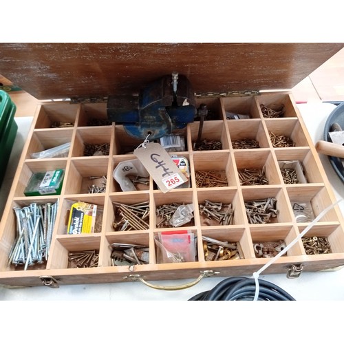 265 - Box of screws and a vice