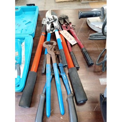 283 - Selection of hand operated cutting tools etc