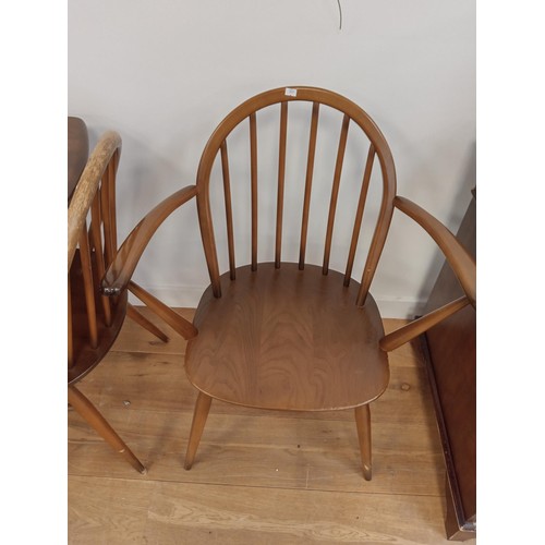 7 - Ercol Table with 2 carvers and 2 chairs