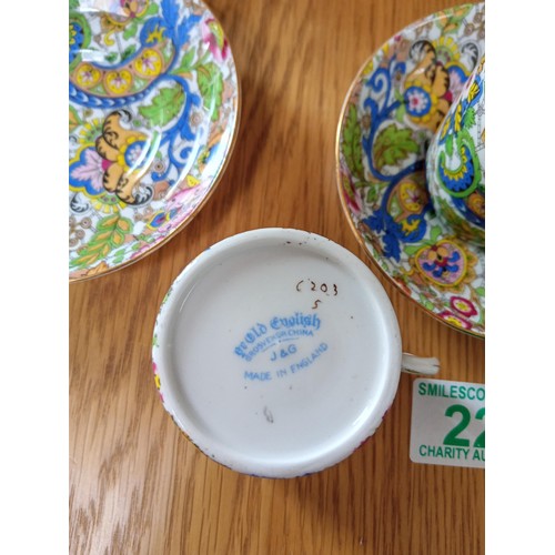 22 - Ye Old English Grosvenor China coffee set Chintz