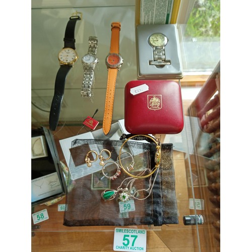 57 - Selection of vintage jewellery and watches