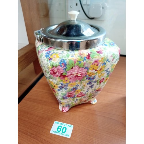 60 - Royal Winton Chintz flower lidded pot