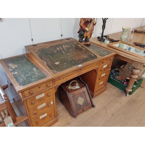 69 - Antique Walnut Dickens Writing Desk. Probably late Victorian. Total of eight drawers each with hand ... 