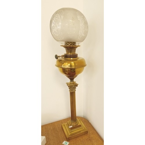 78 - Vintage oil lamp with shade