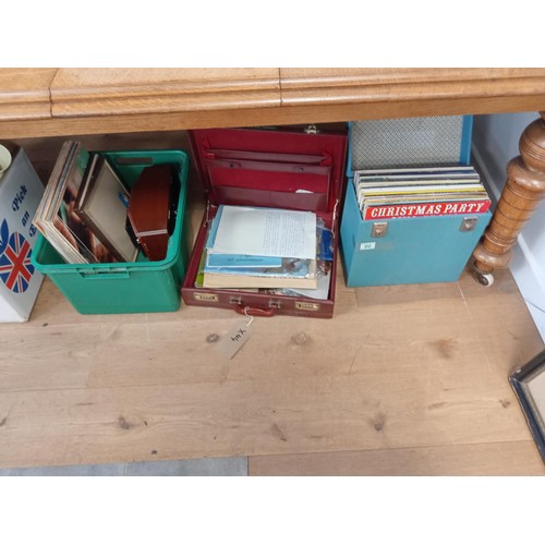 90 - Vintage records and a case with ephemera