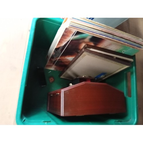 90 - Vintage records and a case with ephemera