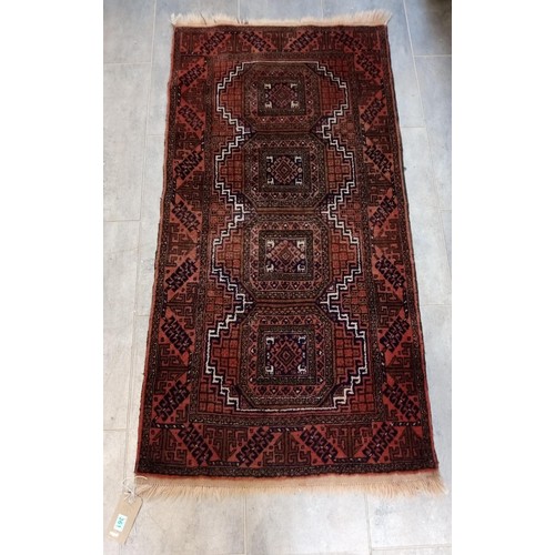 361 - Middle Eastern hand knotted wool rug 170x82 cm