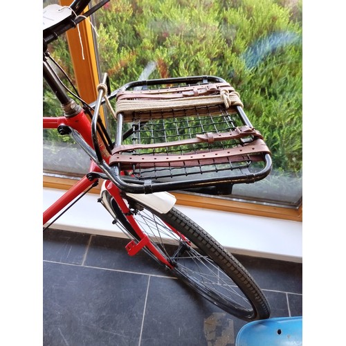 400 - Vintage postmans bicycle (New Hudson) with the mail sack rack at front and bell with a vintage dunlo... 