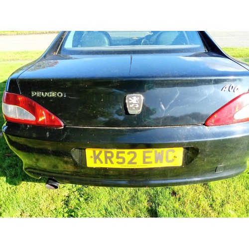 404 - Rare Peugeot 406 3.0 litre V6 Coupe automatic motorcar, 52 plate 2003 black previously (Blue) on bla... 