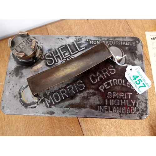 457 - Shell Morris cars petroleum can  rare