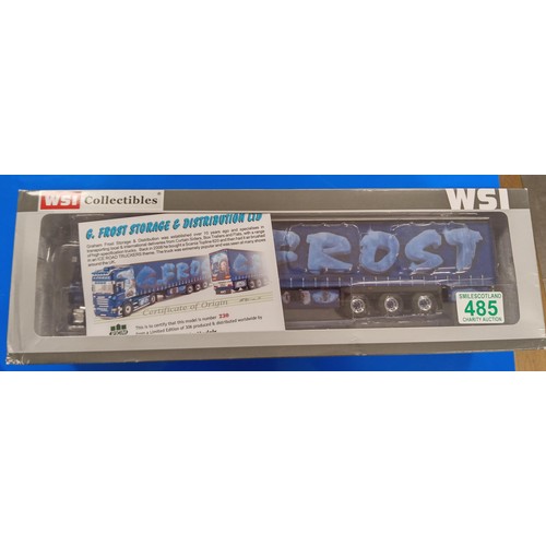 485 - WSI Collectibles G Frost - PCM Scania R Topline 4x2 Curtainside. Scale 1:50 model 9901. Limited Edit... 