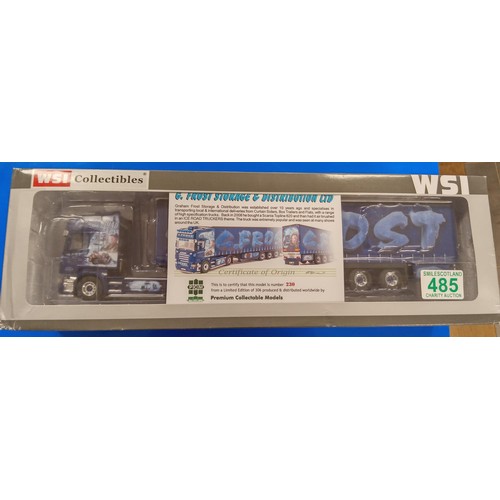 485 - WSI Collectibles G Frost - PCM Scania R Topline 4x2 Curtainside. Scale 1:50 model 9901. Limited Edit... 