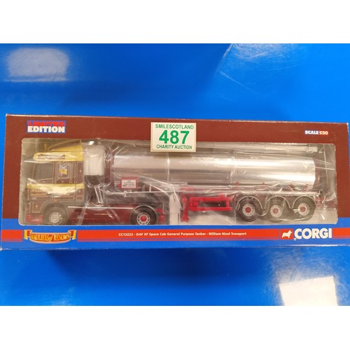 487 - Corgi limited edition DAF XF Space Cab general purpose Tanker - William Nicol Transport model CC1322... 