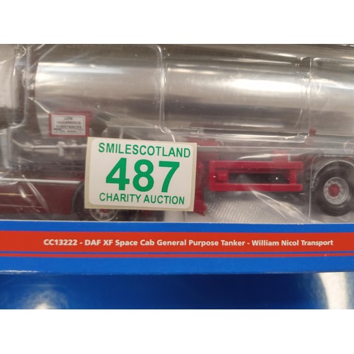 487 - Corgi limited edition DAF XF Space Cab general purpose Tanker - William Nicol Transport model CC1322... 